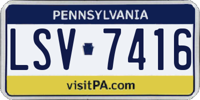 PA license plate LSV7416