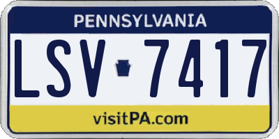 PA license plate LSV7417