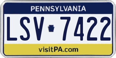 PA license plate LSV7422