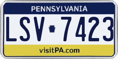 PA license plate LSV7423