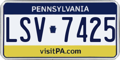 PA license plate LSV7425