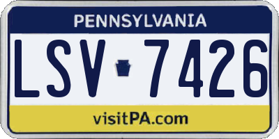 PA license plate LSV7426