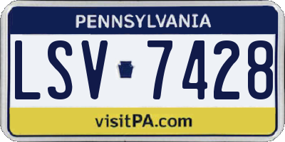 PA license plate LSV7428