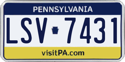 PA license plate LSV7431
