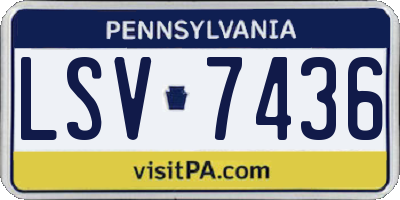 PA license plate LSV7436