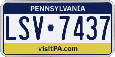 PA license plate LSV7437