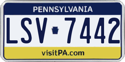 PA license plate LSV7442