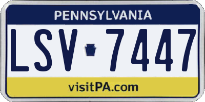 PA license plate LSV7447