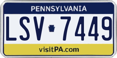 PA license plate LSV7449