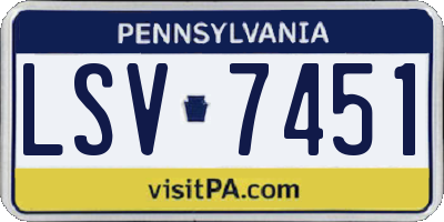 PA license plate LSV7451