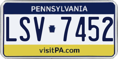 PA license plate LSV7452