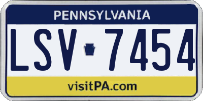 PA license plate LSV7454