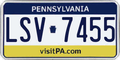 PA license plate LSV7455