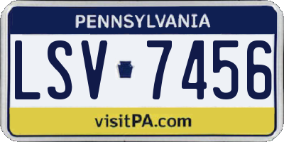 PA license plate LSV7456