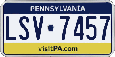 PA license plate LSV7457