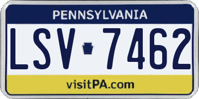 PA license plate LSV7462
