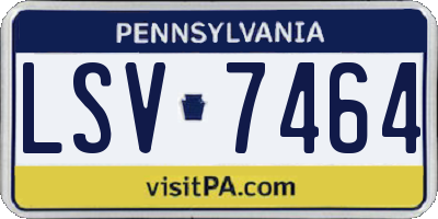 PA license plate LSV7464