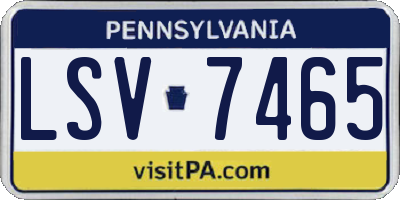 PA license plate LSV7465