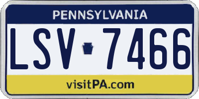 PA license plate LSV7466