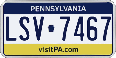PA license plate LSV7467