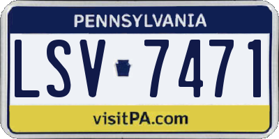 PA license plate LSV7471