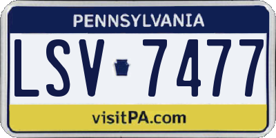PA license plate LSV7477