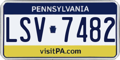 PA license plate LSV7482