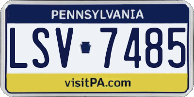 PA license plate LSV7485