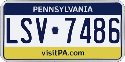 PA license plate LSV7486