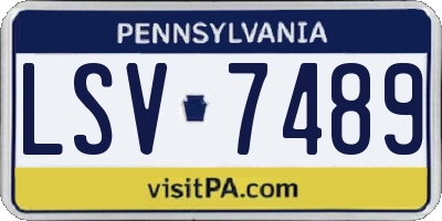 PA license plate LSV7489