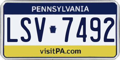 PA license plate LSV7492