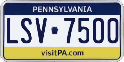 PA license plate LSV7500