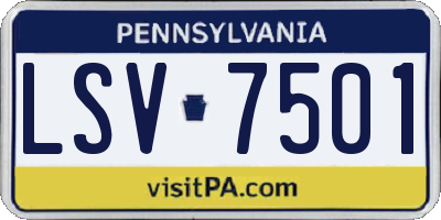 PA license plate LSV7501
