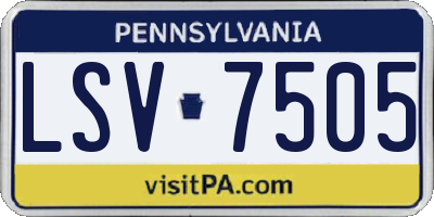 PA license plate LSV7505