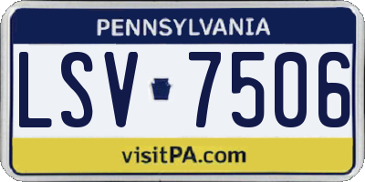 PA license plate LSV7506
