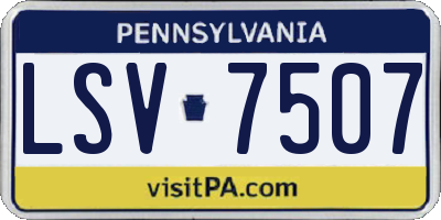 PA license plate LSV7507