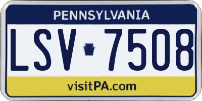 PA license plate LSV7508