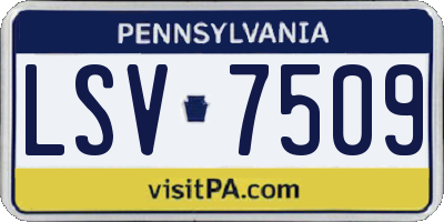 PA license plate LSV7509