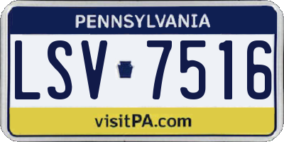 PA license plate LSV7516
