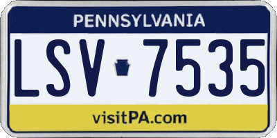 PA license plate LSV7535