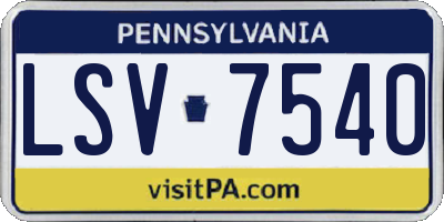 PA license plate LSV7540