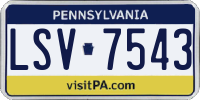 PA license plate LSV7543