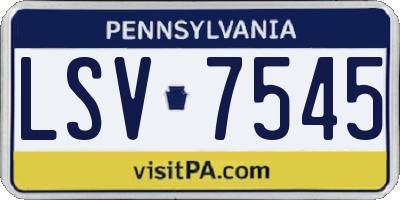 PA license plate LSV7545