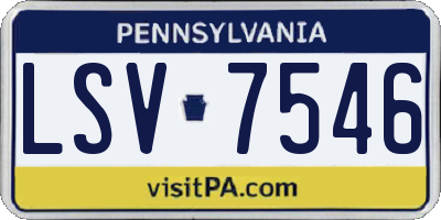 PA license plate LSV7546