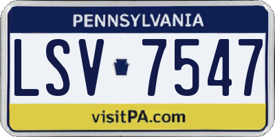 PA license plate LSV7547