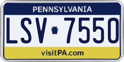 PA license plate LSV7550