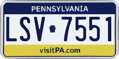 PA license plate LSV7551