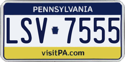PA license plate LSV7555