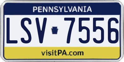 PA license plate LSV7556