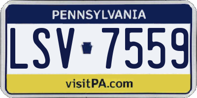 PA license plate LSV7559